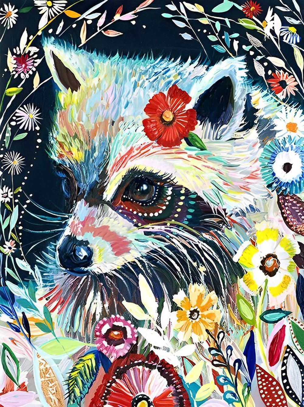 Kleurrijke Gebreide Vos Diamond Painting