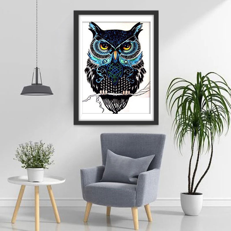 Kleurrijke Gloeiende Uil Diamond Painting