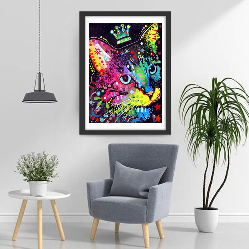 Kleurrijke Kat Pop Art Diamond Painting