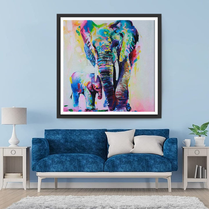 Kleurrijke Olifanten Diamond Painting