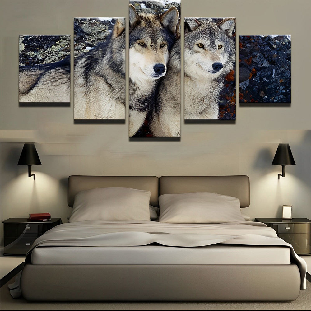 Koele Wolven 5 Platen Diamond Painting