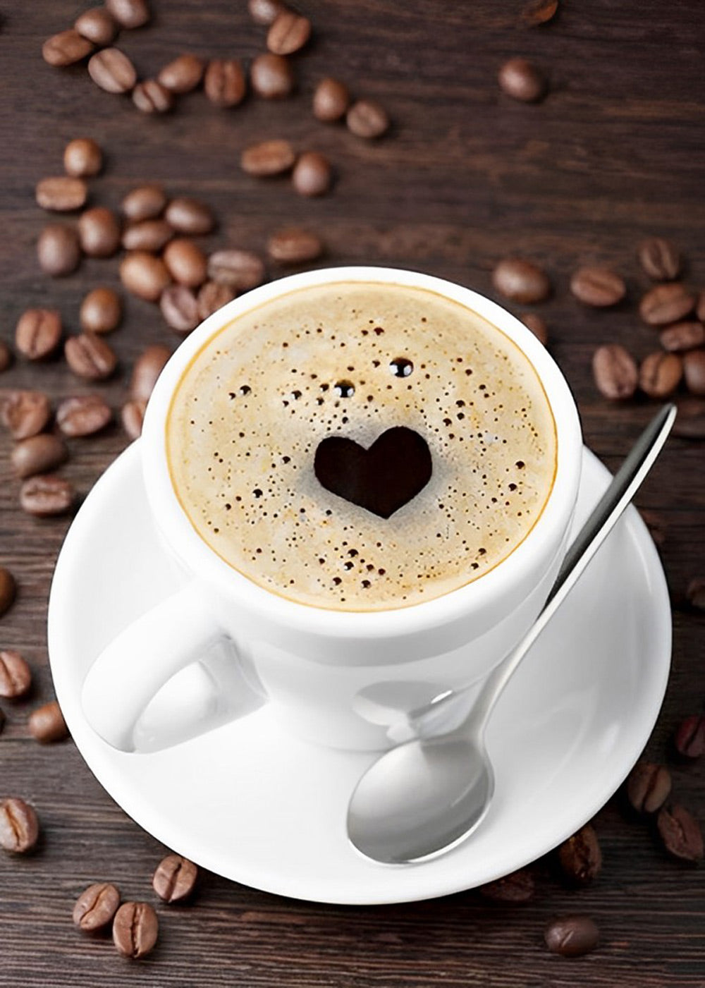 Koffie in een Wit Porseleinen Kopje Diamond Painting