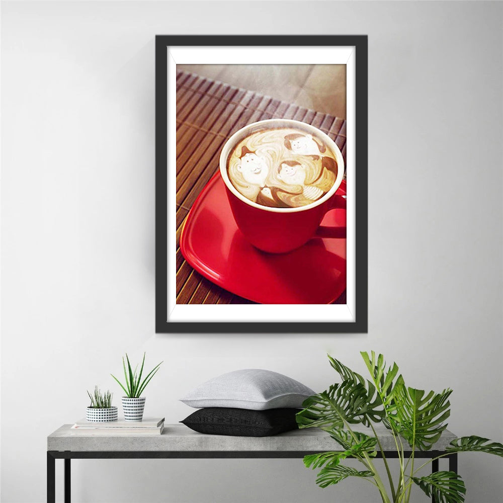 Koffie met Latte Art Diamond Painting
