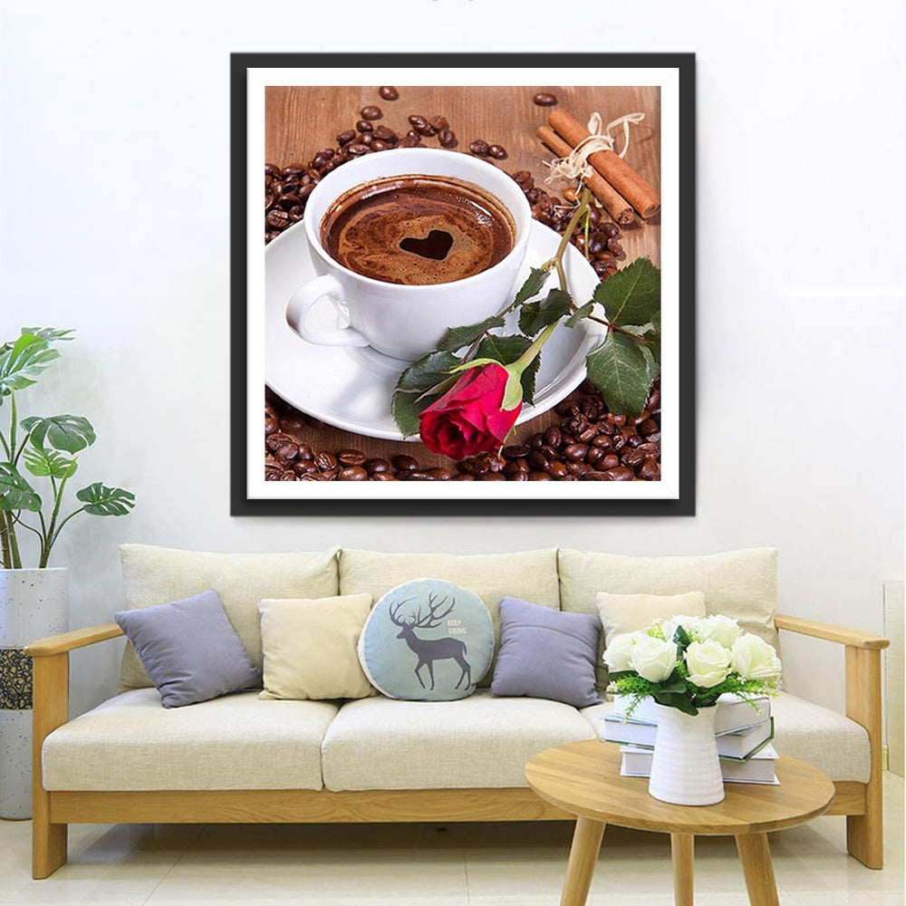 Koffiearoma's Dansend met Rozengeur Diamond Painting