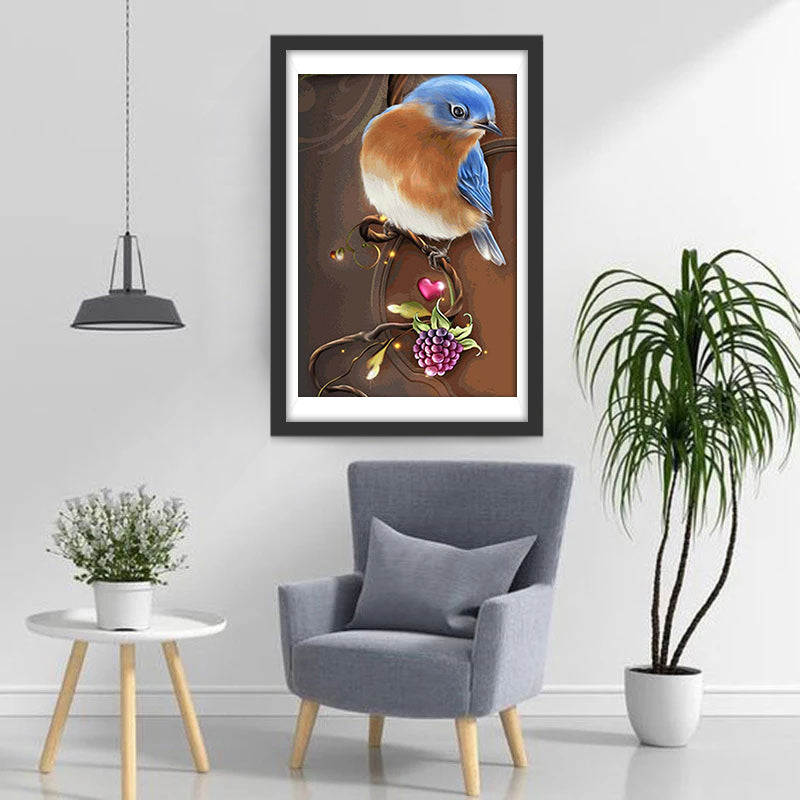 Kolibrie op Paarse Wijnstok Diamond Painting