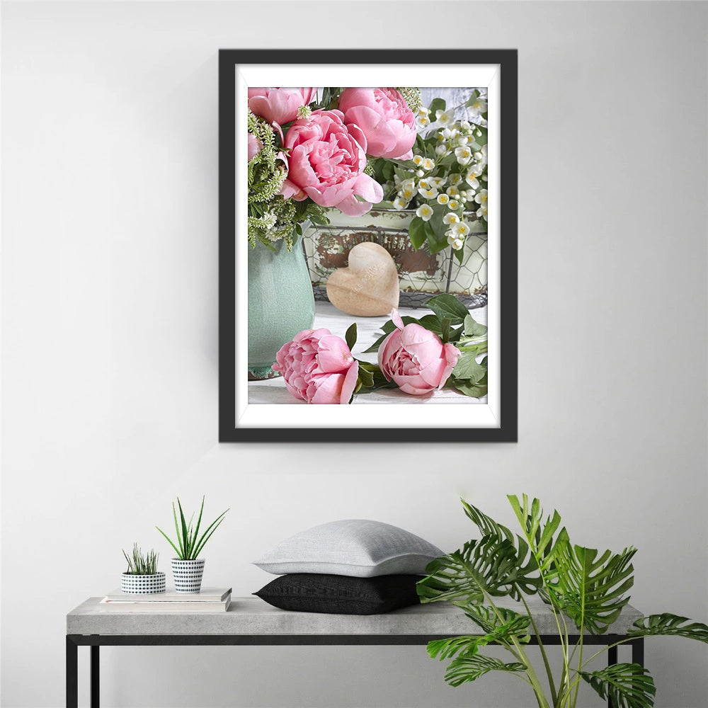 Kolossale Roze Bloesems Diamond Painting