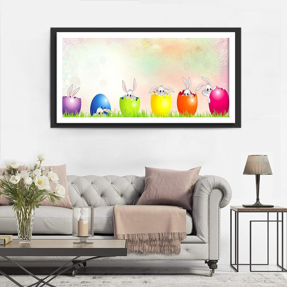 Konijnen en Eieren Diamond Painting