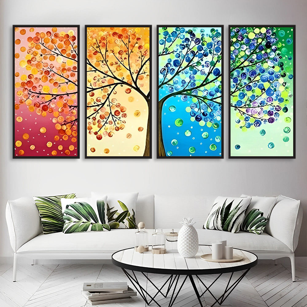 Kunstzinnige Kleurenboom 4 Platen Diamond Painting