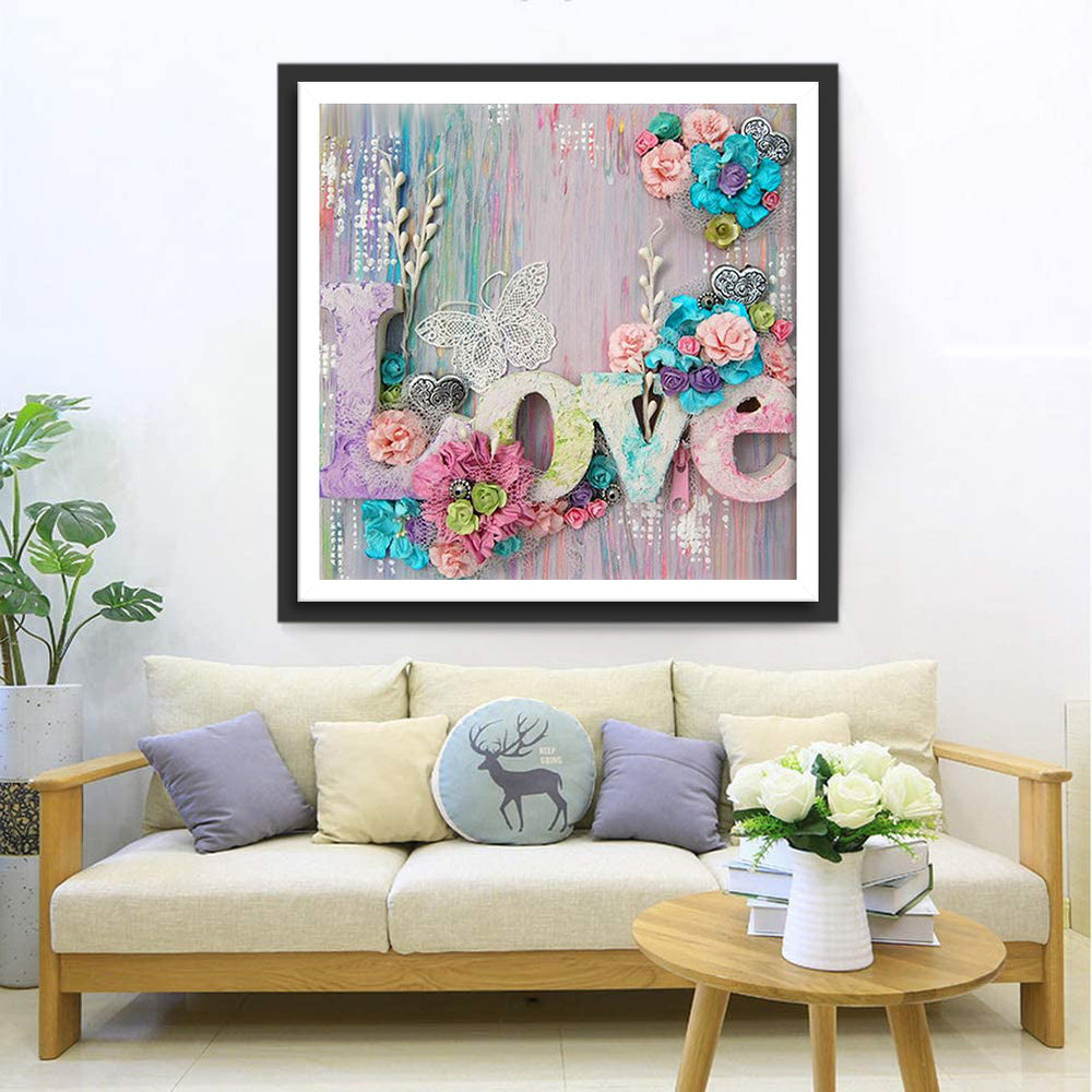 Kunstzinnige Uiting van Liefde met Bloemen Diamond Painting