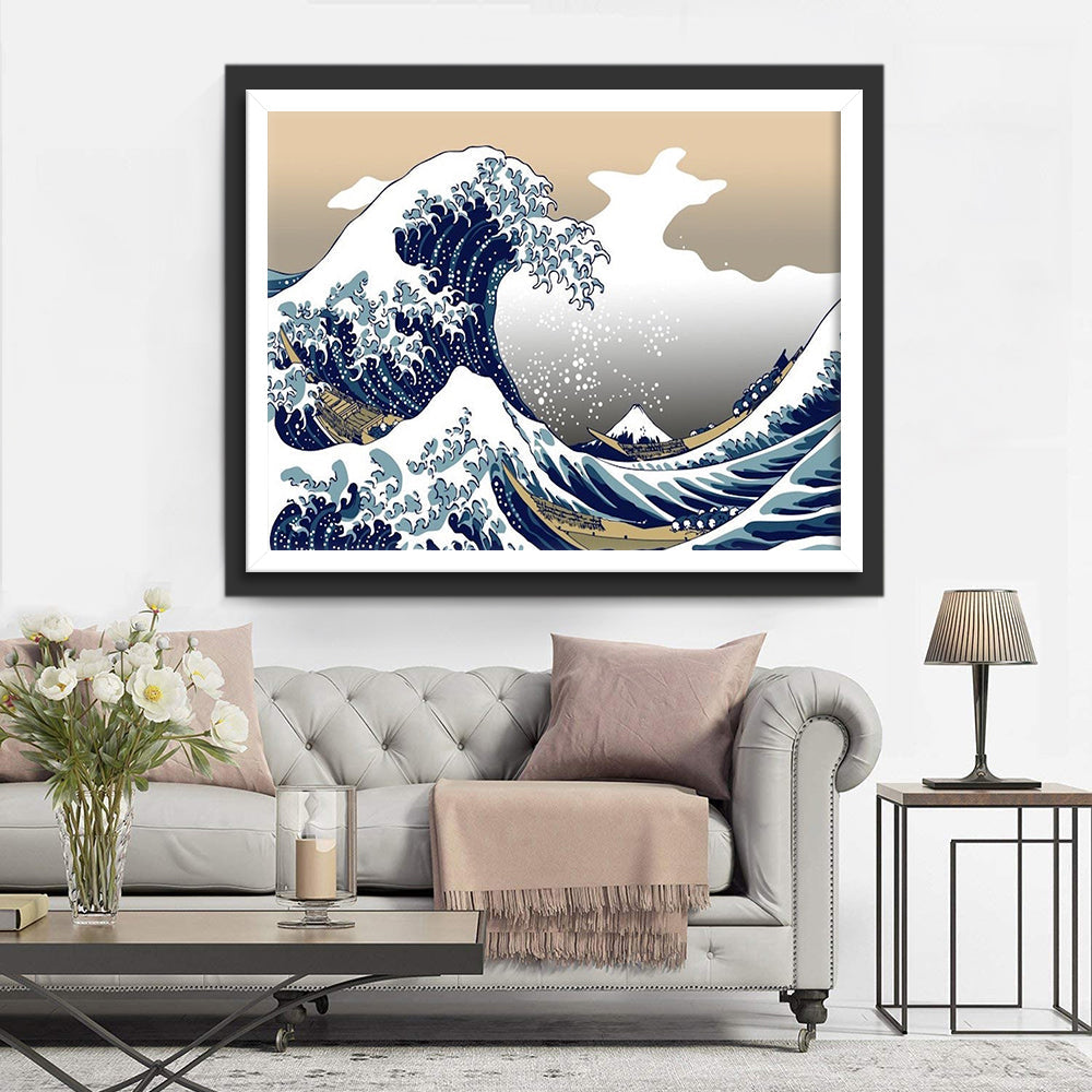 Kunstzinnige Weergave van de Golven Diamond Painting