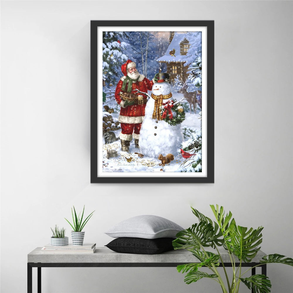 Lachende Kerstman met Rode Mantel Diamond Painting