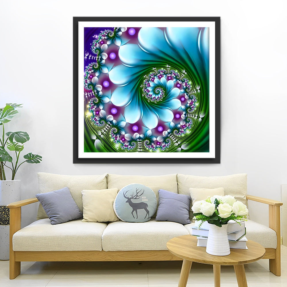 Levendig Schitterend Spiraalachtig Abstract Beeld Diamond Painting