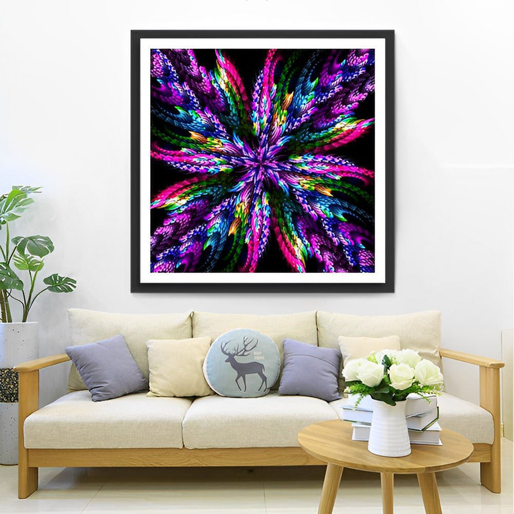 Levendig-sprankelende Abstracte Bloem Diamond Painting
