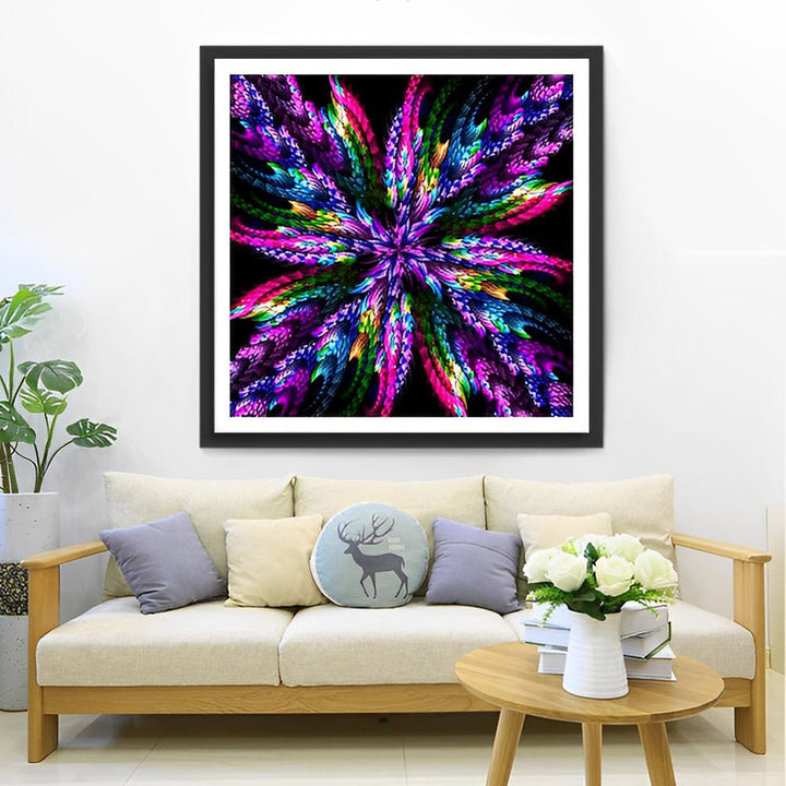 Levendig-sprankelende Abstracte Bloem Diamond Painting