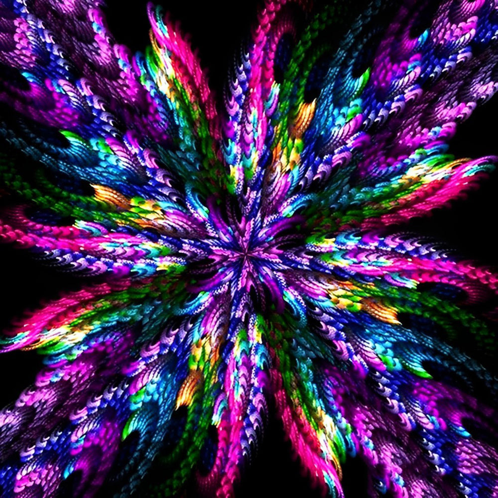 Levendig-sprankelende Abstracte Bloem Diamond Painting