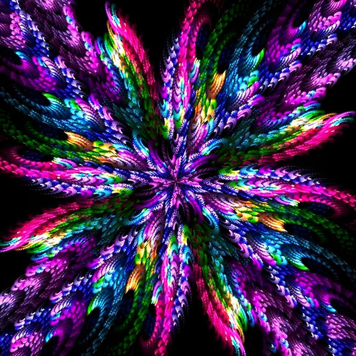 Levendig-sprankelende Abstracte Bloem Diamond Painting