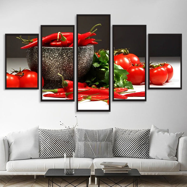Levendige Groentenserie 5 Platen Diamond Painting
