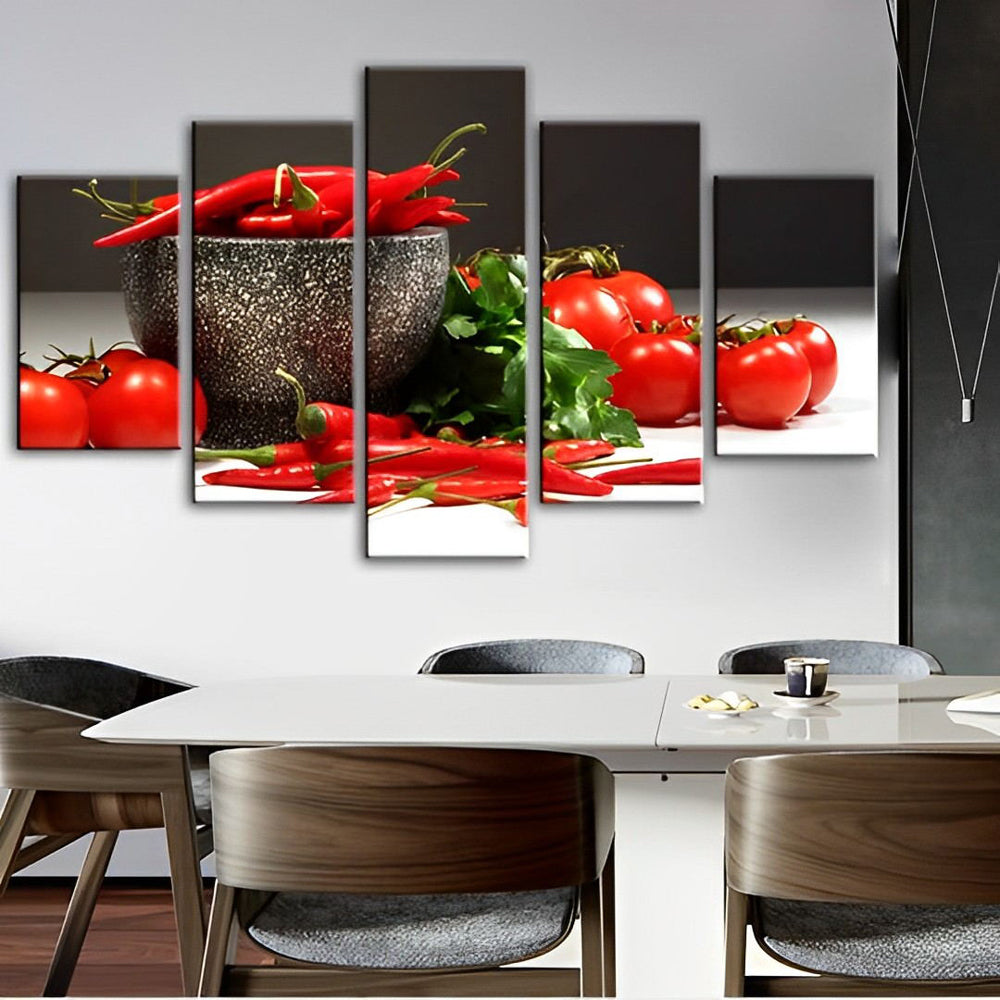 Levendige Groentenserie 5 Platen Diamond Painting