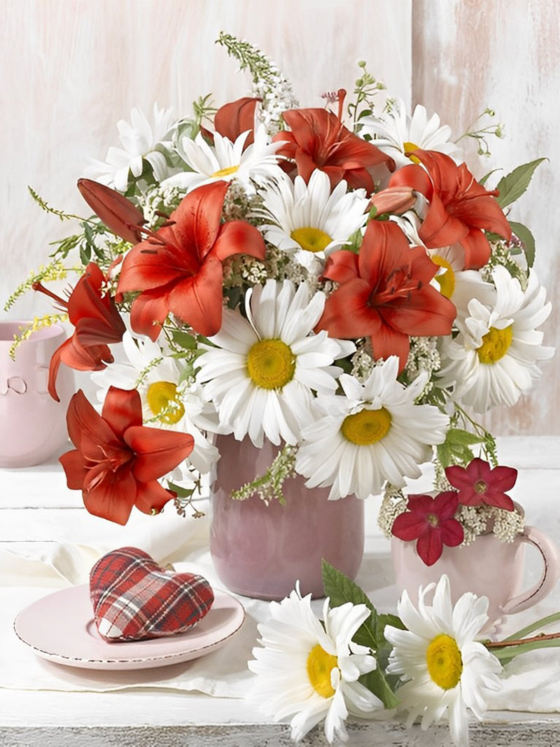 Levendige Kleuren en Bloemen in Harmonie Diamond Painting