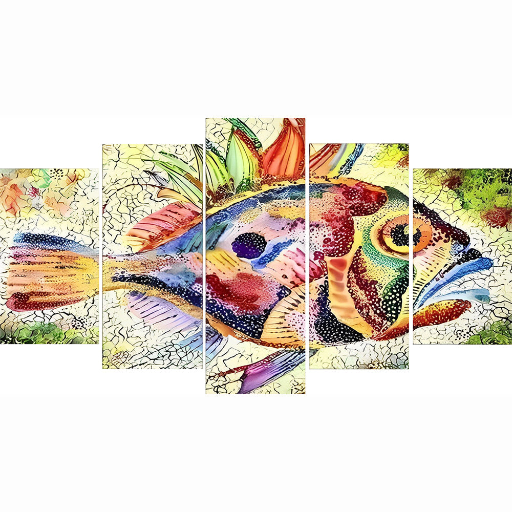 Levendige Kleurrijke Vis 5 Platen Diamond Painting