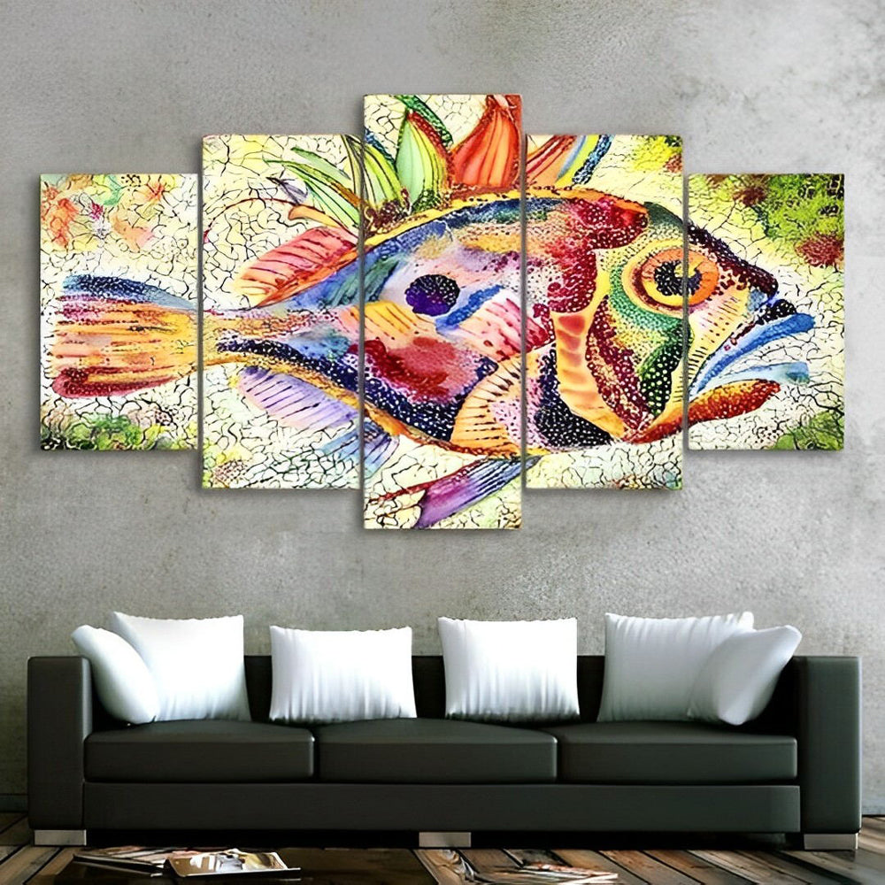 Levendige Kleurrijke Vis 5 Platen Diamond Painting