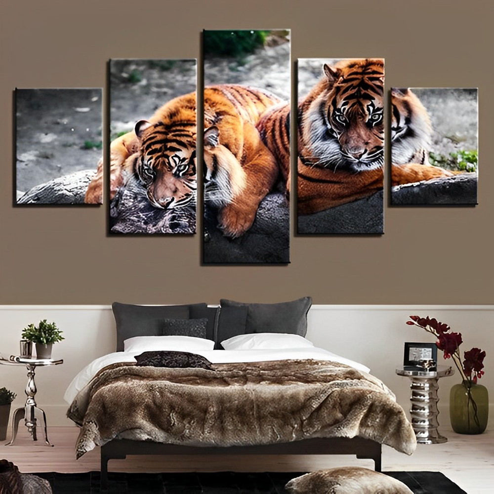 Levendige Wilde Tijger 5 Platen Diamond Painting