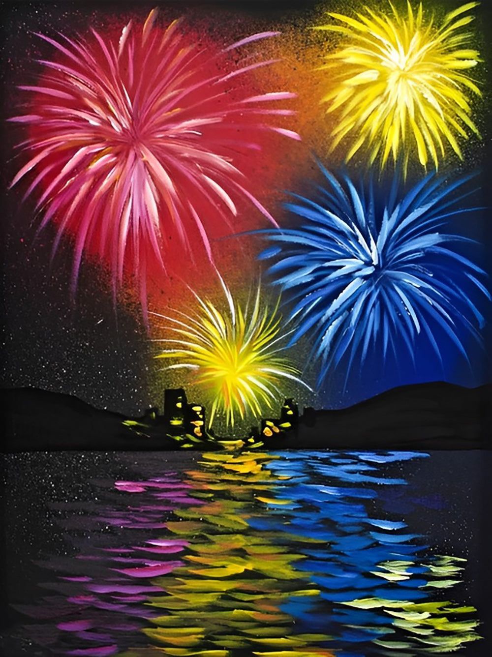 Lichtexplosies boven Water Diamond Painting