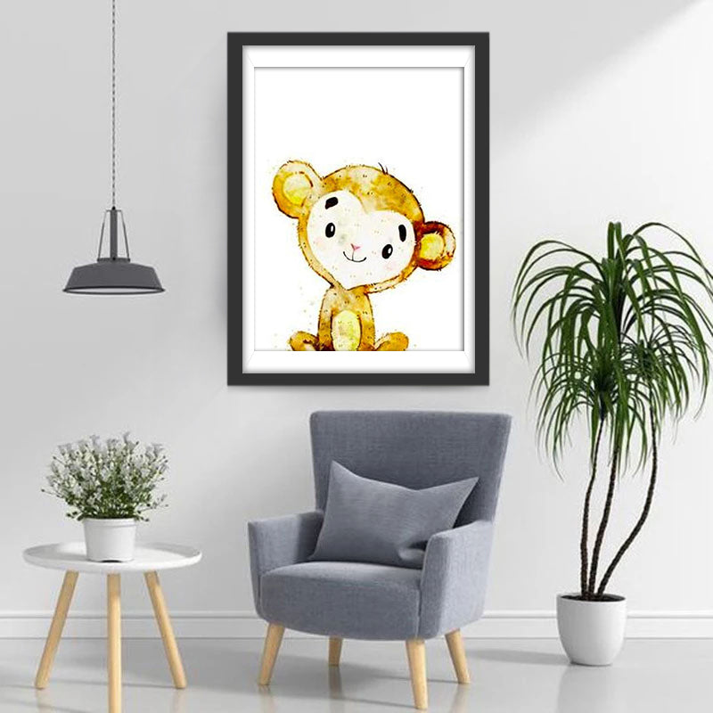 Lief Aapje met Glimlach Diamond Painting
