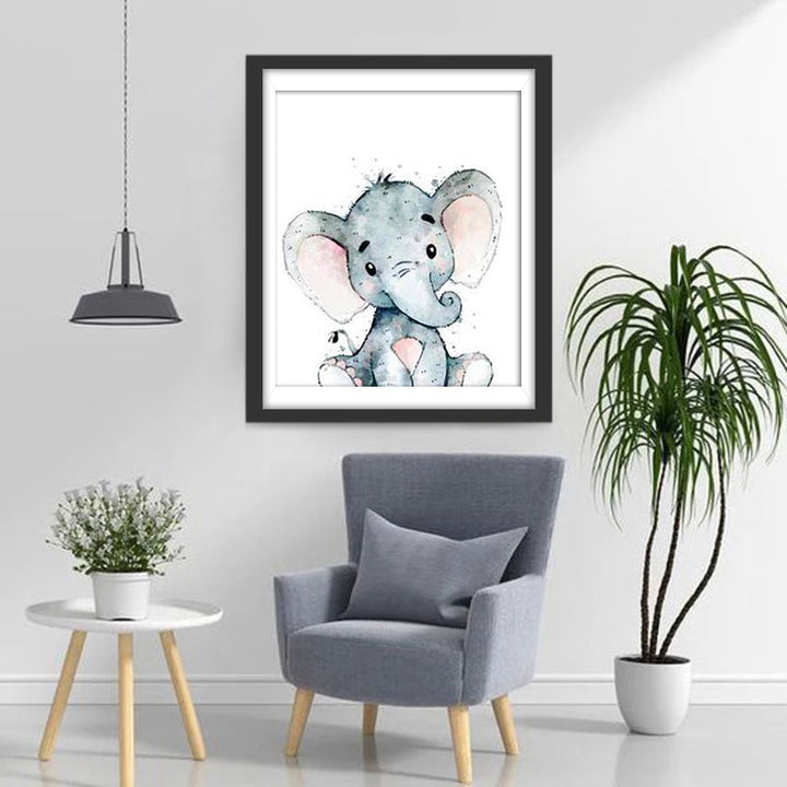 Lief Baby-Olifant Diamond Painting