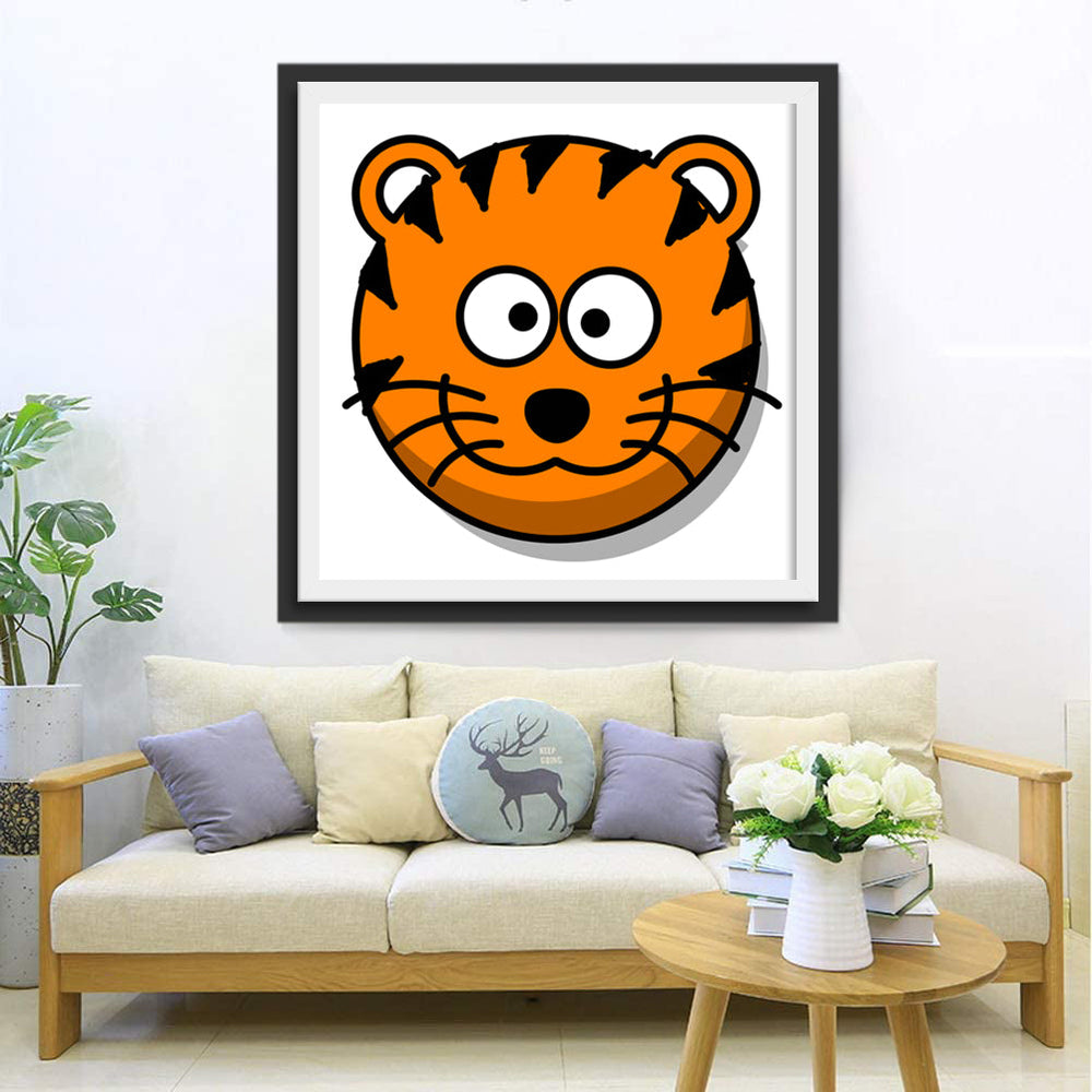 Lief Tijgerkopje met Grote Ogen Diamond Painting
