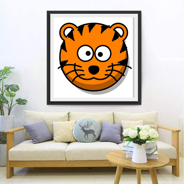 Lief Tijgerkopje met Grote Ogen Diamond Painting