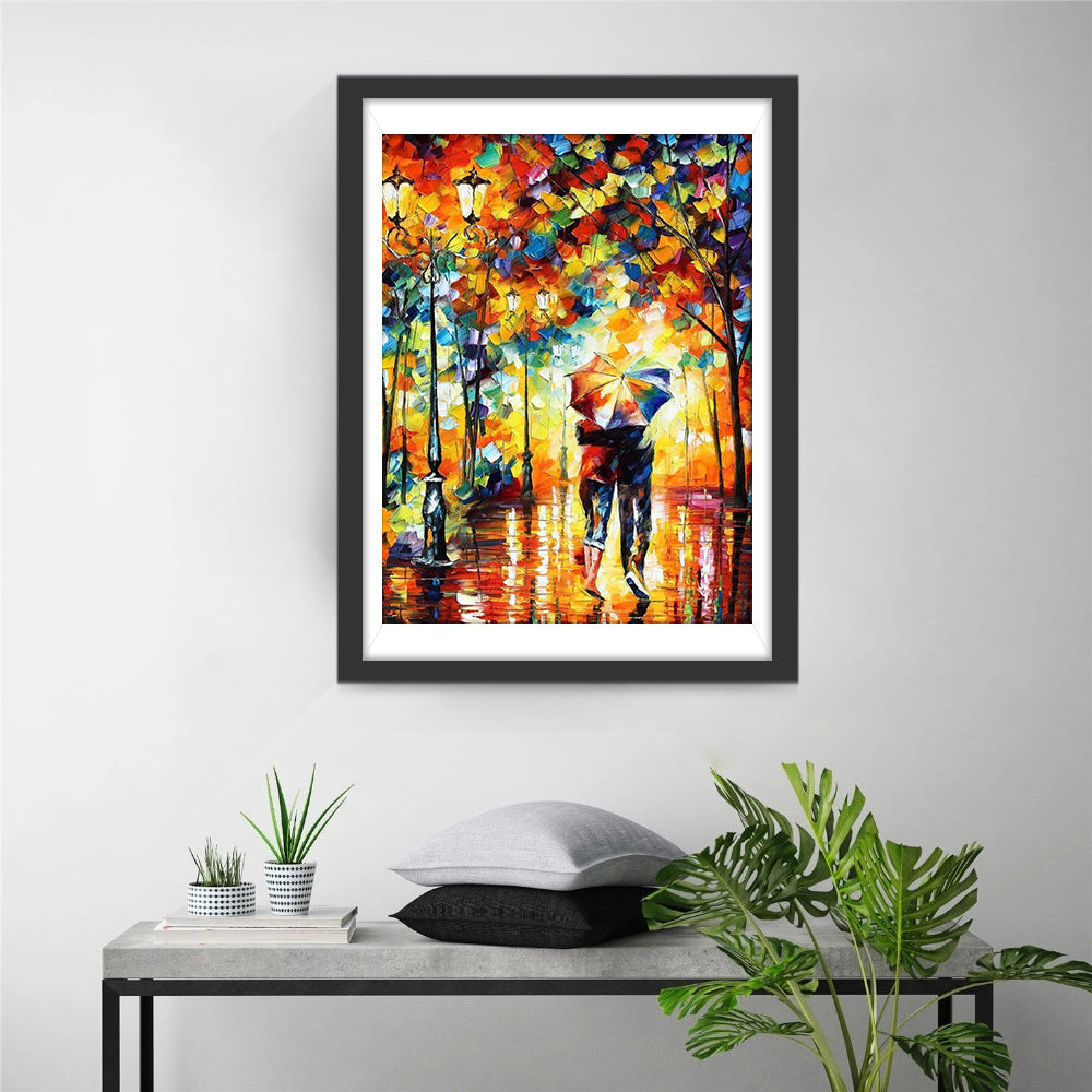 Liefdesmoment in de Regen Diamond Painting