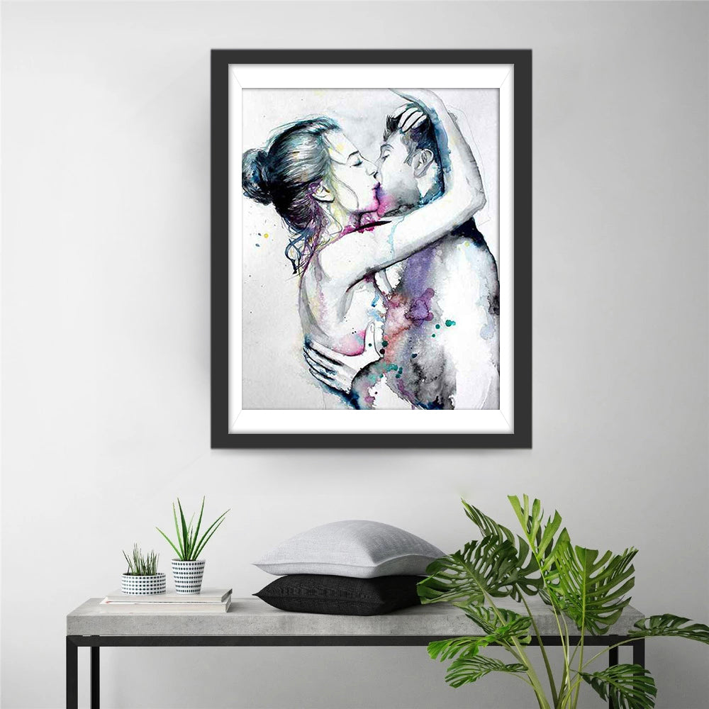 Liefdesvolle Omhelzing tussen Geliefden Diamond Painting