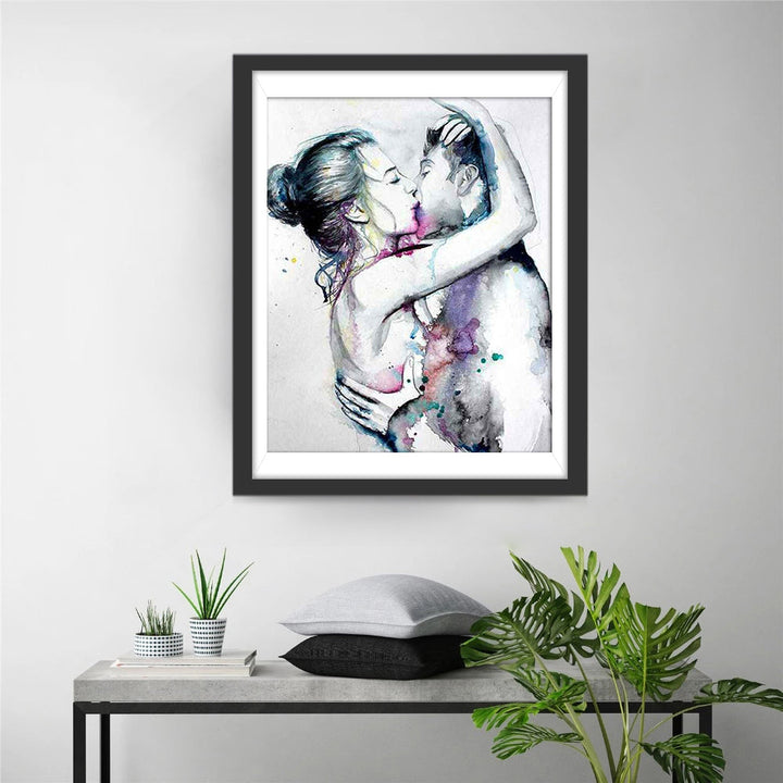 Liefdesvolle Omhelzing tussen Geliefden Diamond Painting