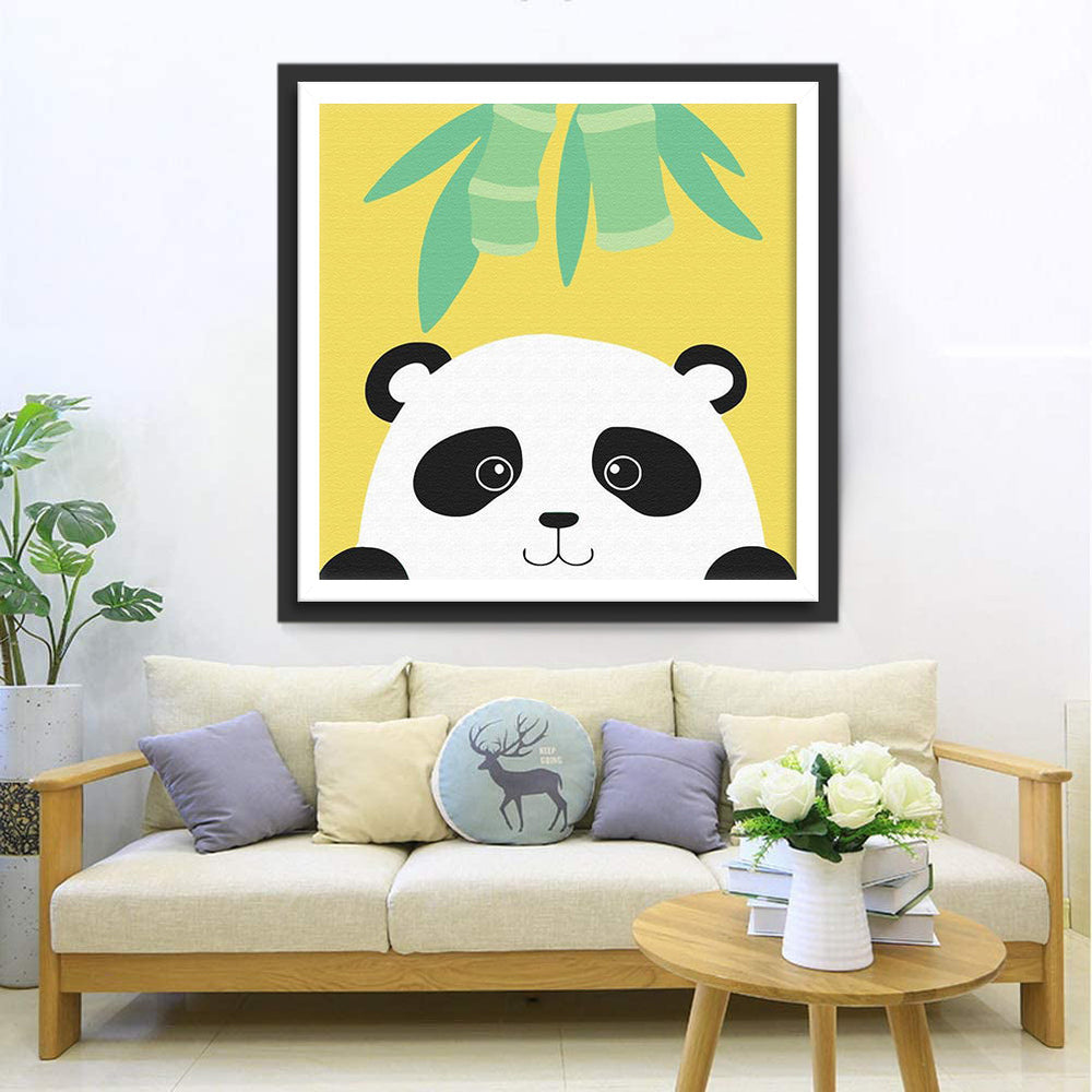 Lieve Panda en Bamboetak Diamond Painting