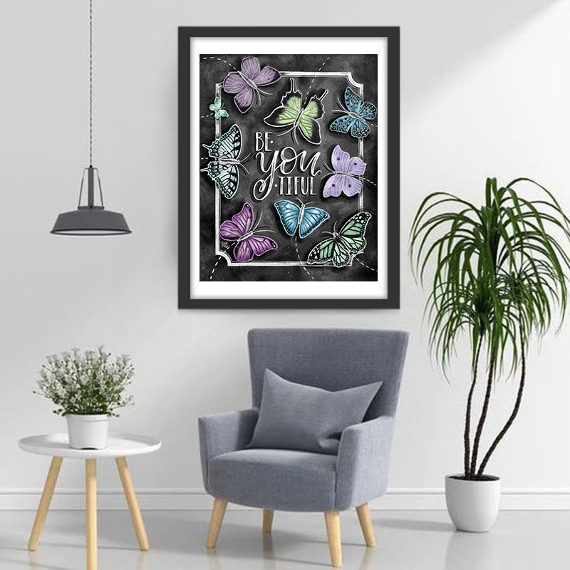 Lijst met Vlinderdecoratie Diamond Painting