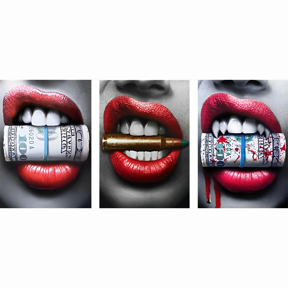 Lippen 3 Platen Diamond Painting