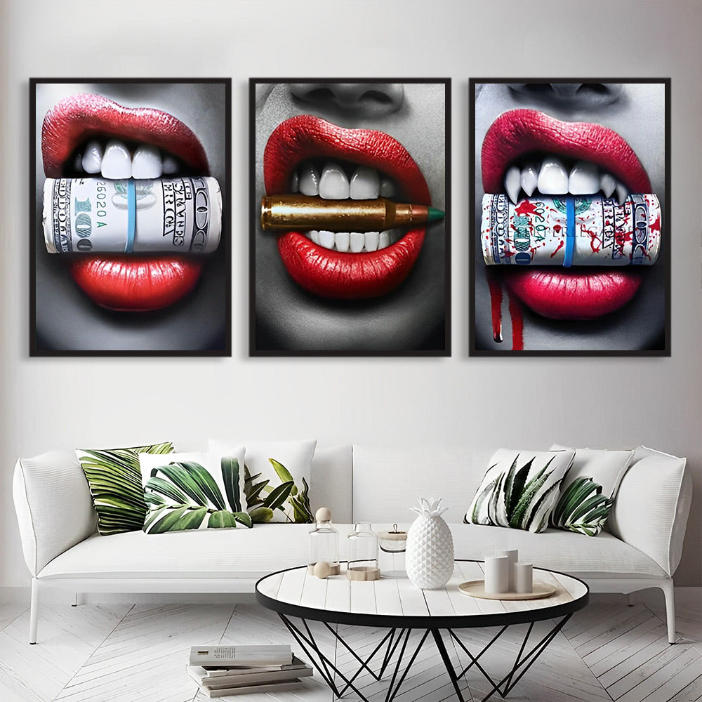 Lippen 3 Platen Diamond Painting