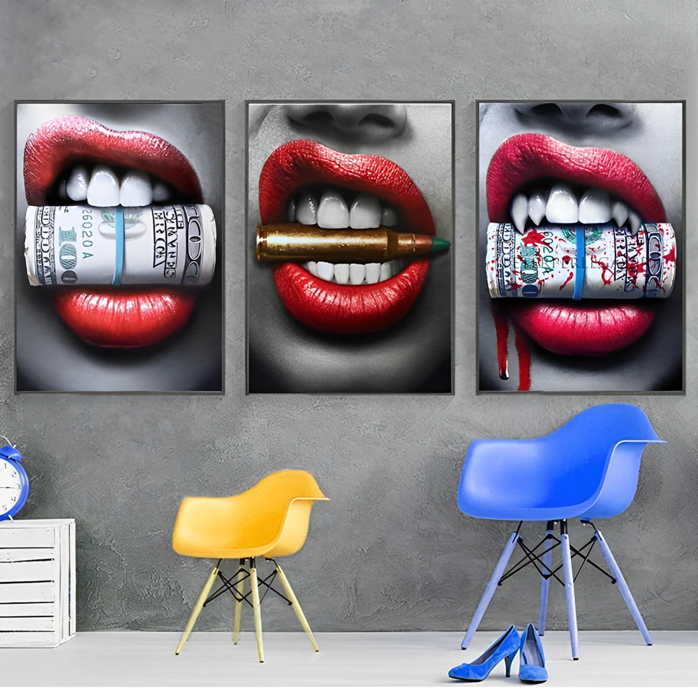 Lippen 3 Platen Diamond Painting