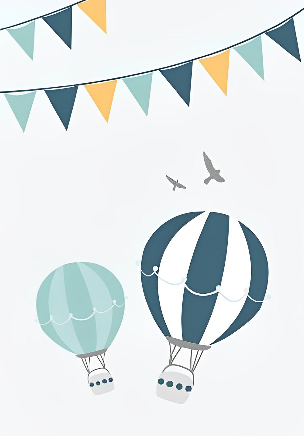 Luchtballonnen onder de Vlaggenslinger Diamond Painting