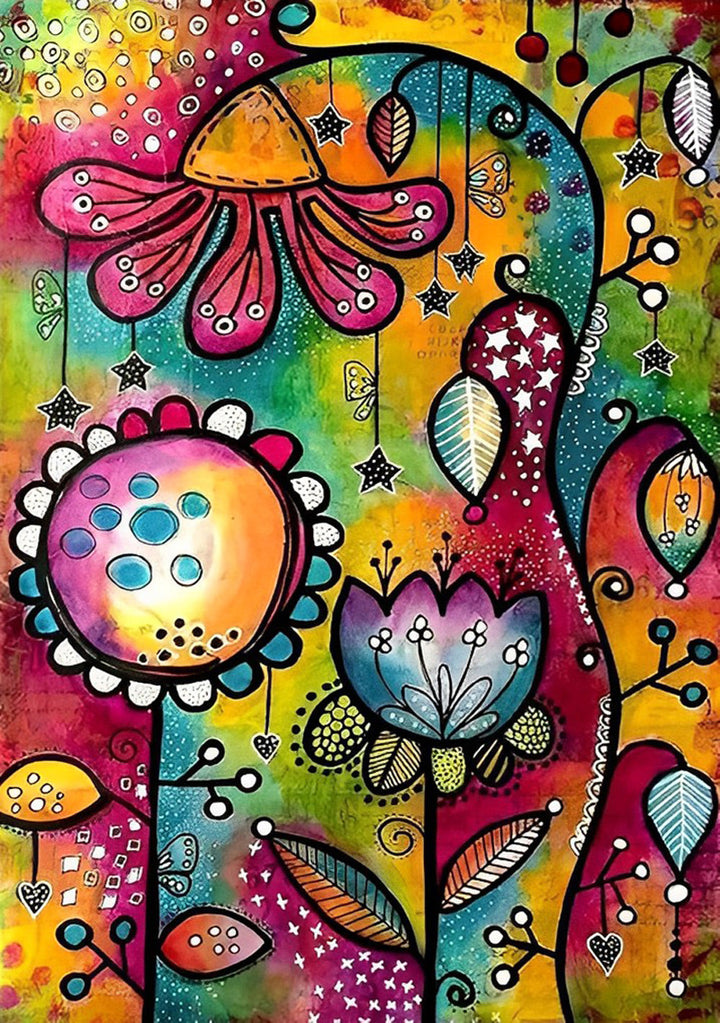 Luchtig Kindachtig Bloementaferel Diamond Painting