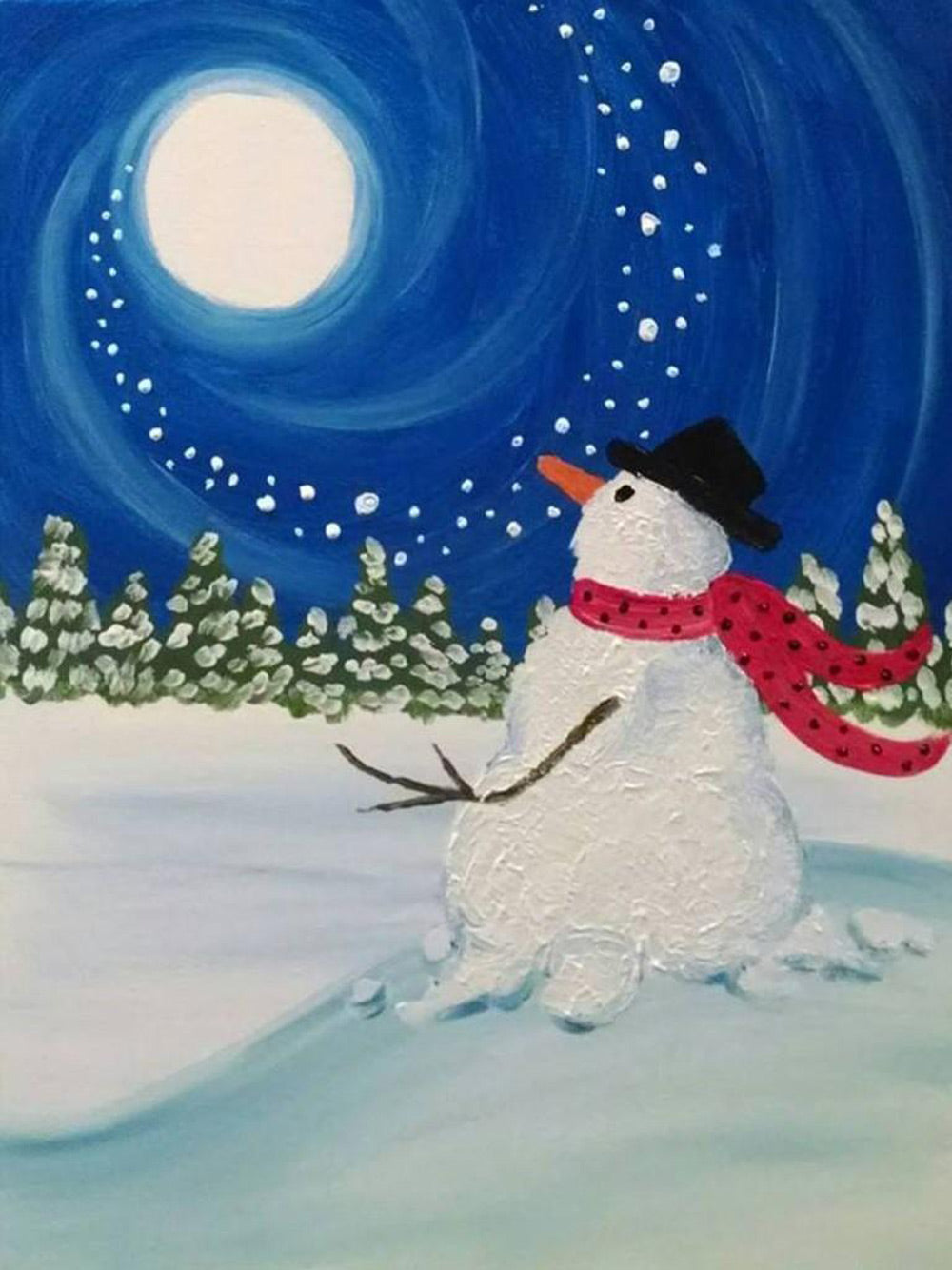 Maanlicht Sneeuw Diamond Painting