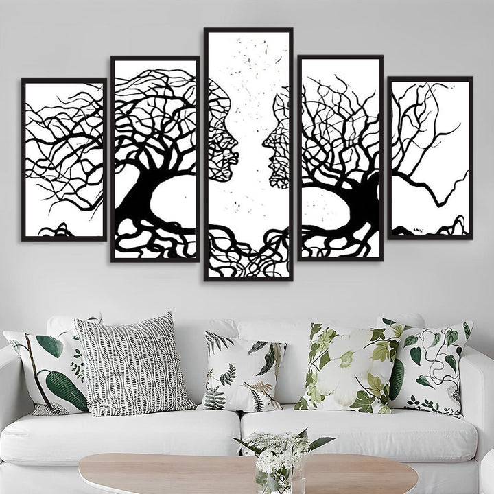 Magisch Beschouwend Mens-Boom-Fusiebeeld in Multipanelcompositie 5 Platen Diamond Painting