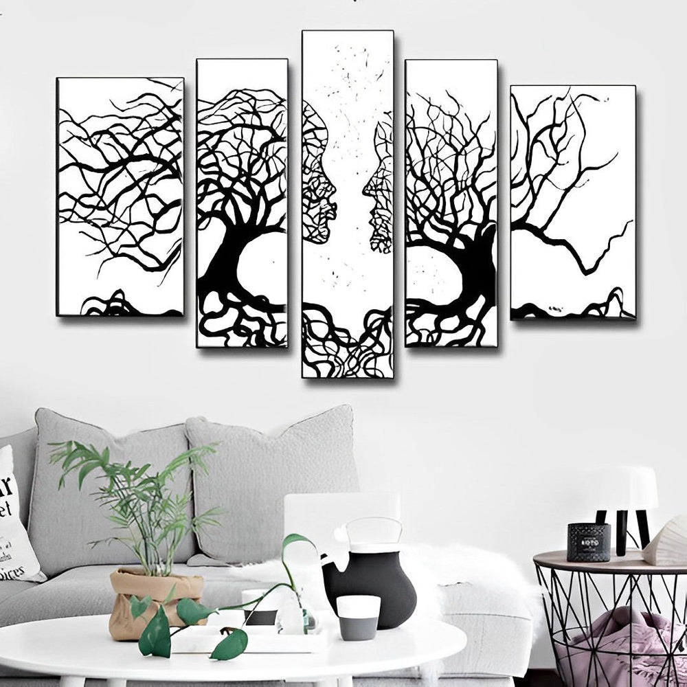 Magisch Beschouwend Mens-Boom-Fusiebeeld in Multipanelcompositie 5 Platen Diamond Painting