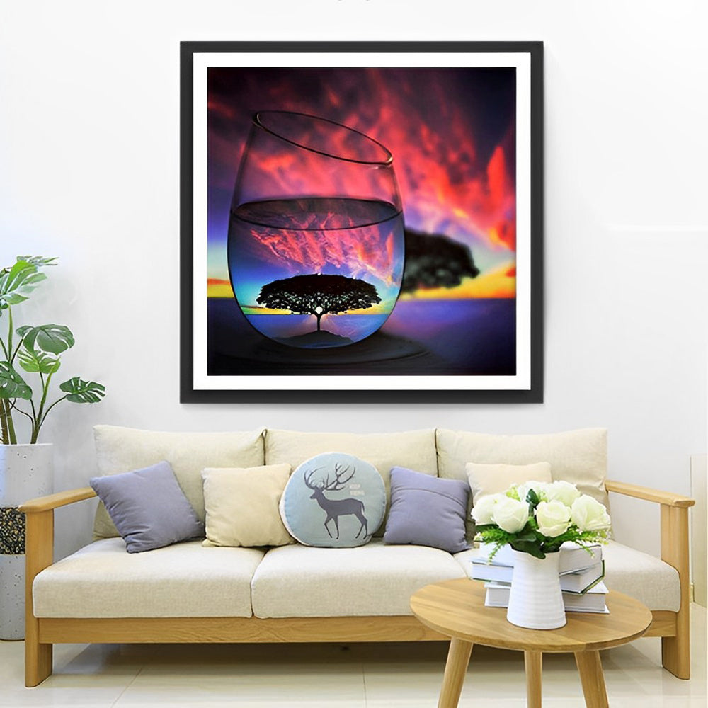 Magisch Glas met Fantasiewereld Diamond Painting