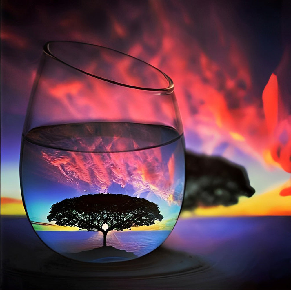 Magisch Glas met Fantasiewereld Diamond Painting