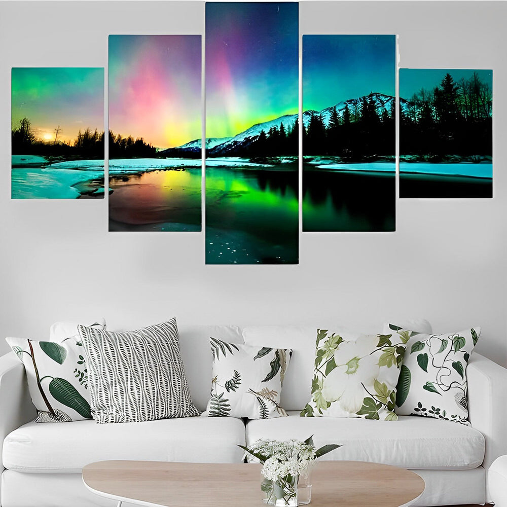 Magisch Poollichtgezicht bij Bergrivier 5 Platen Diamond Painting