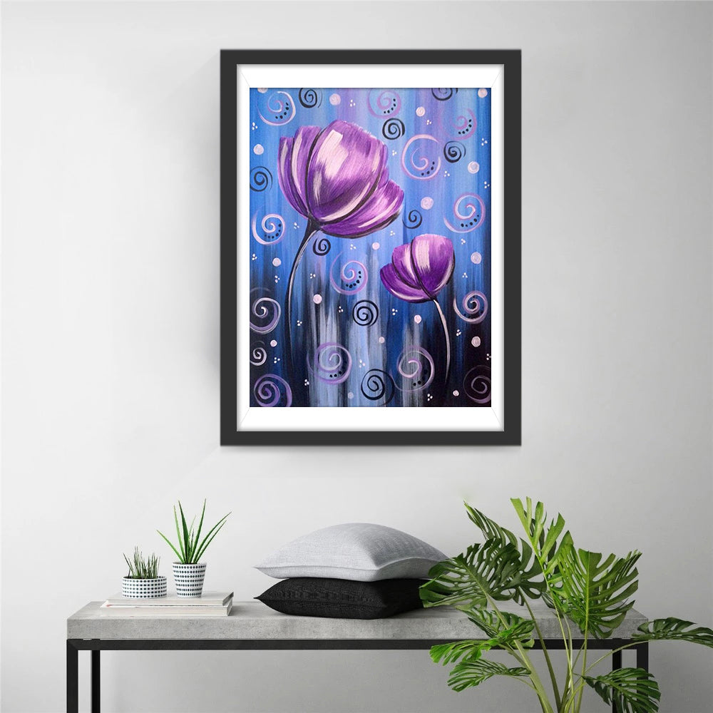 Magische Purperen Tulpen Diamond Painting