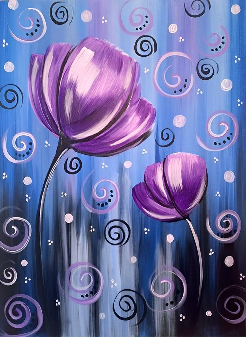 Magische Purperen Tulpen Diamond Painting