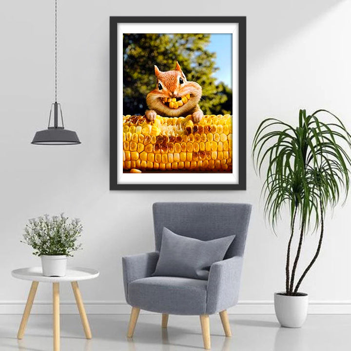 Maïs-kauwende Eekhoorn Diamond Painting